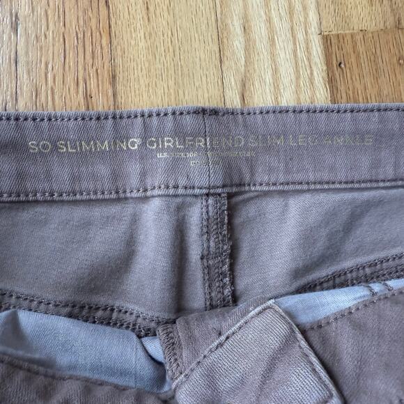Chico’s So Slimming Girlfriend Slim Leg Ankle Brown Denim Jeans Size 10R (1.5R) - Picture 5 of 12